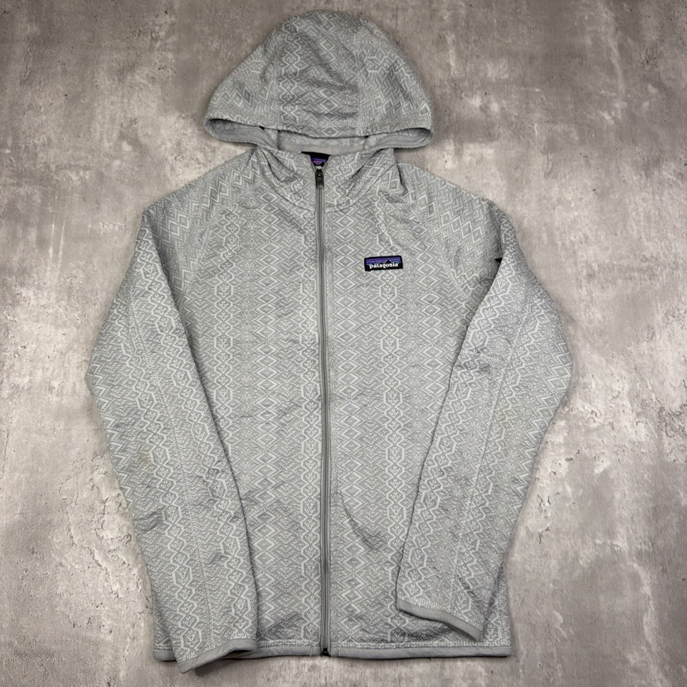 Patagonia Better Sweater Hooded Jacket Women's XS Gray Jacquard Knit Full Zip